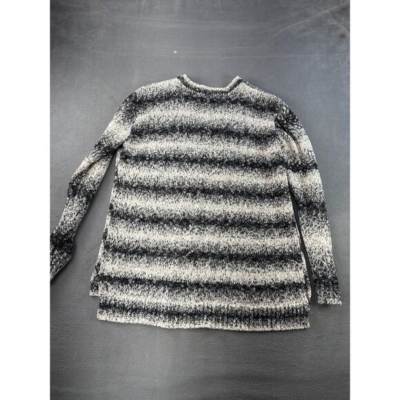 MICHAEL Michael Kors Black & White Stripe V-Neck‎ Knit Pullover Sweater XL - Picture 6 of 7